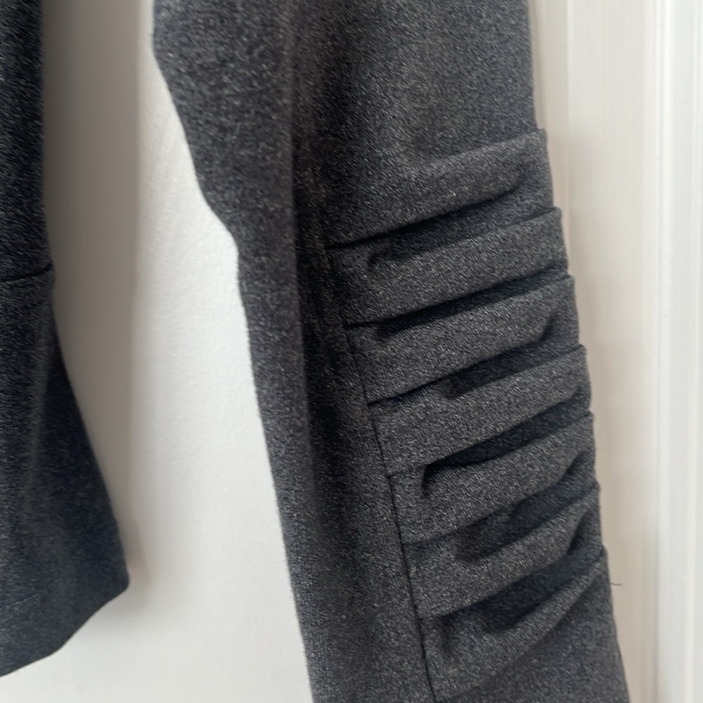 Women's Ruffled Jacket- Gray - Picture 5 of 9